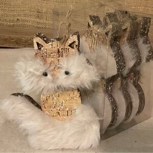 Fox Ornaments with White Fur
